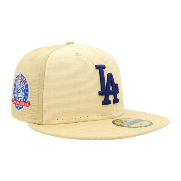 New Era Los Angeles Dodgers Two Tone Canvas 59FIFTY Hat Cap 60 Year Patch - Picture 1 of 6